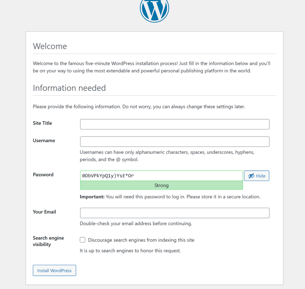 Side Income Blogging - WordPress installation screenshot 2